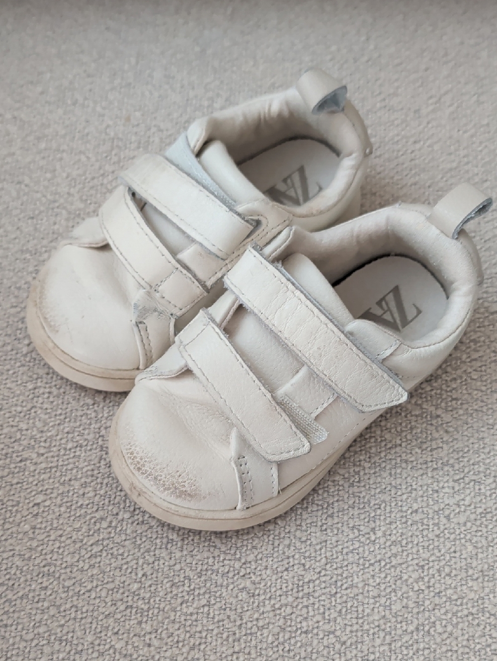 Zara White Kids Velcro Sneakers